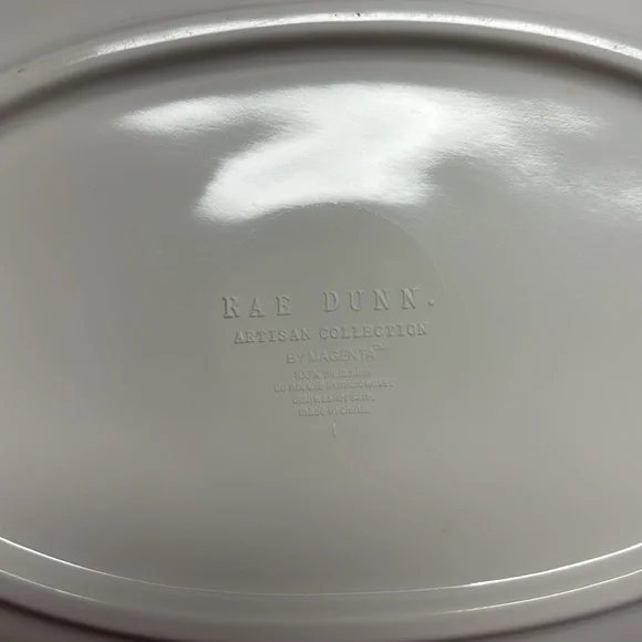 Rae Dunn Beachy Oval Melamine Plates Artisian Collection by Magenta - Set of 2 - Picture 2 of 7
